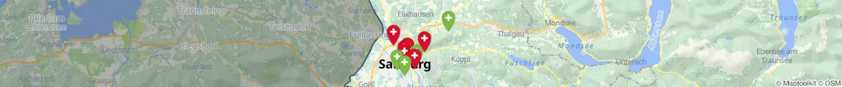 Kartenansicht für Apotheken-Notdienste in der Nähe von Kasern (Salzburg (Stadt), Salzburg)